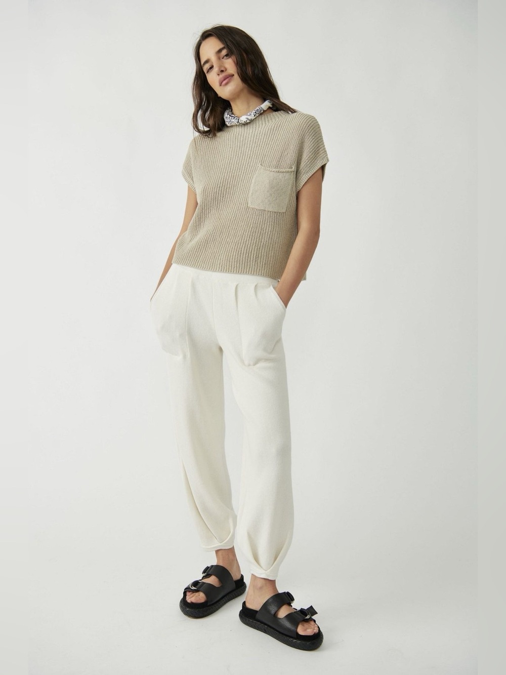 Free People Freya Sweater Top In Oatmeal Bone Size Small - Picture 10 of 11